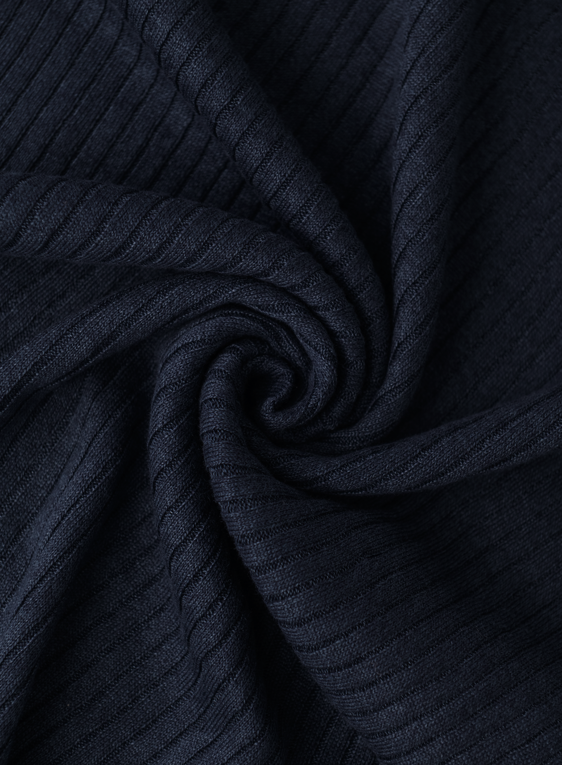 Polo met ribstructuur van linnen en katoen | FULL_WIDTH | BLUE NAVY