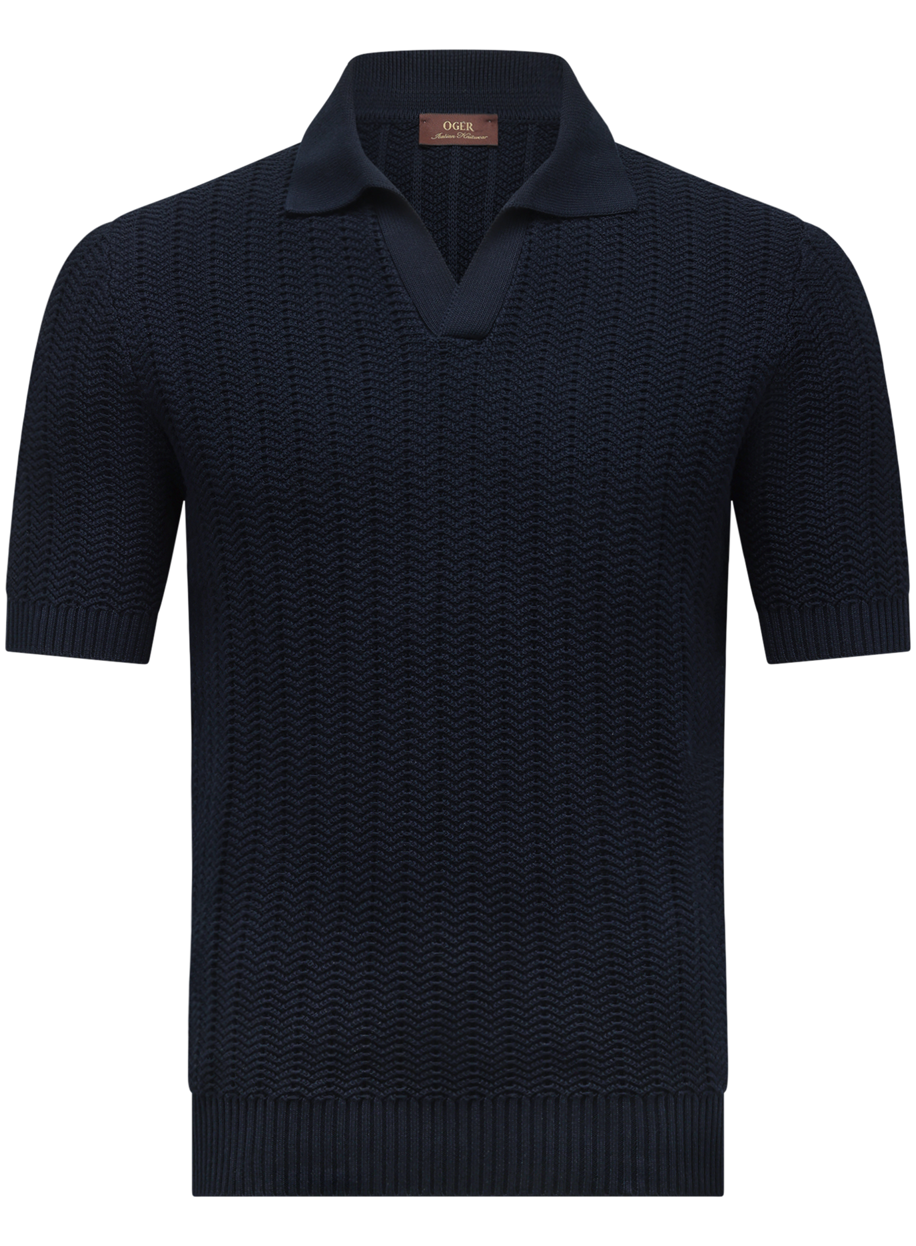 Buttonless polo van katoen | BLUE NAVY