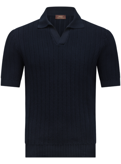 Buttonless polo van katoen | BLUE NAVY