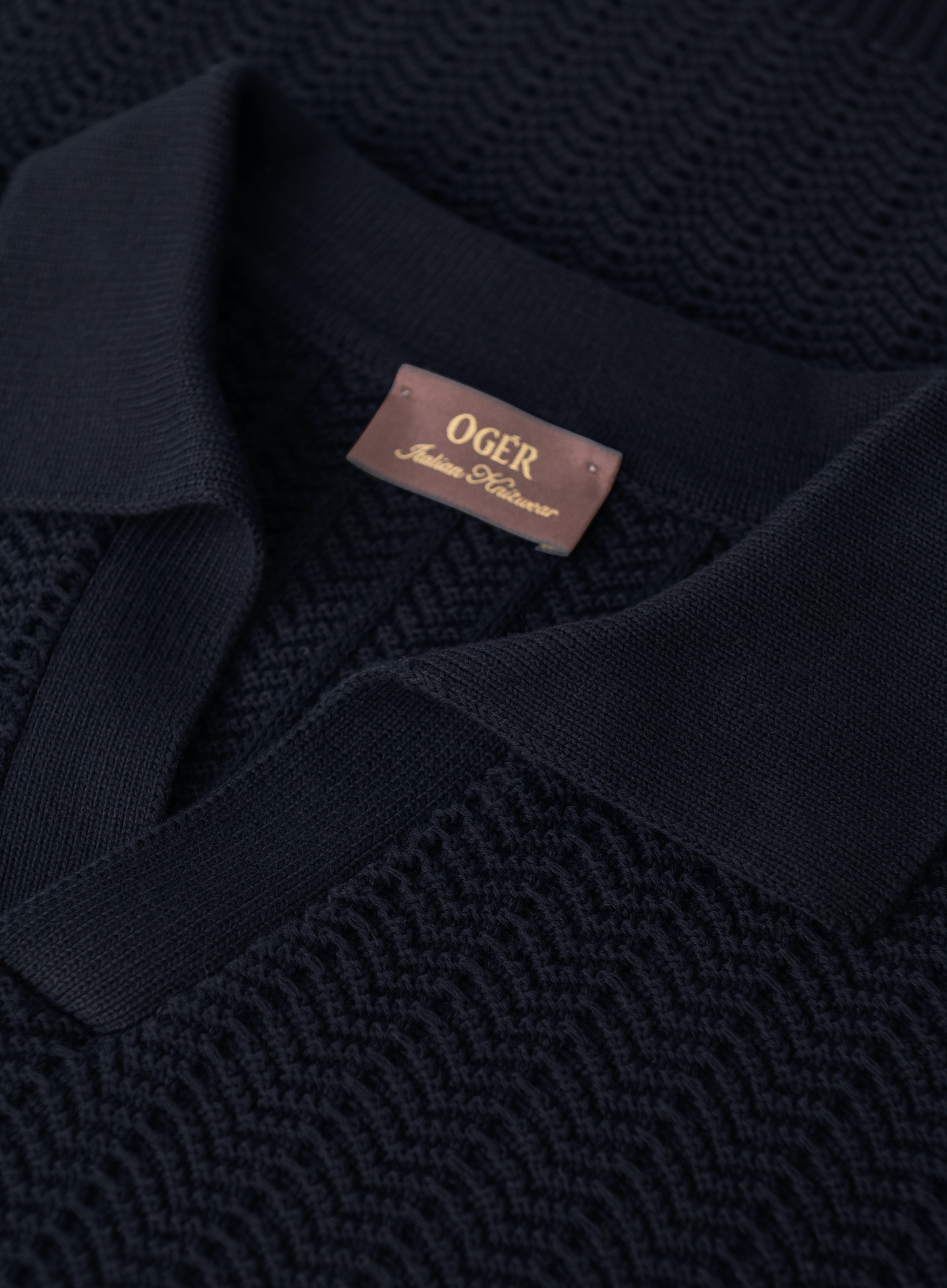 Buttonless polo van katoen | BLUE NAVY