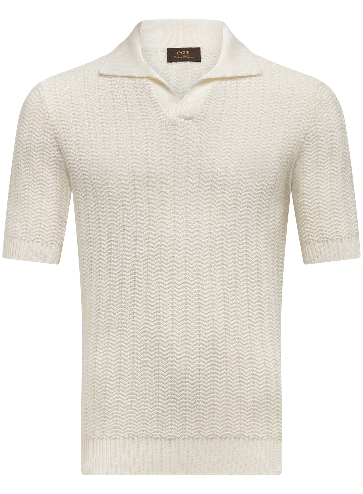 Buttonless polo van katoen | Wit