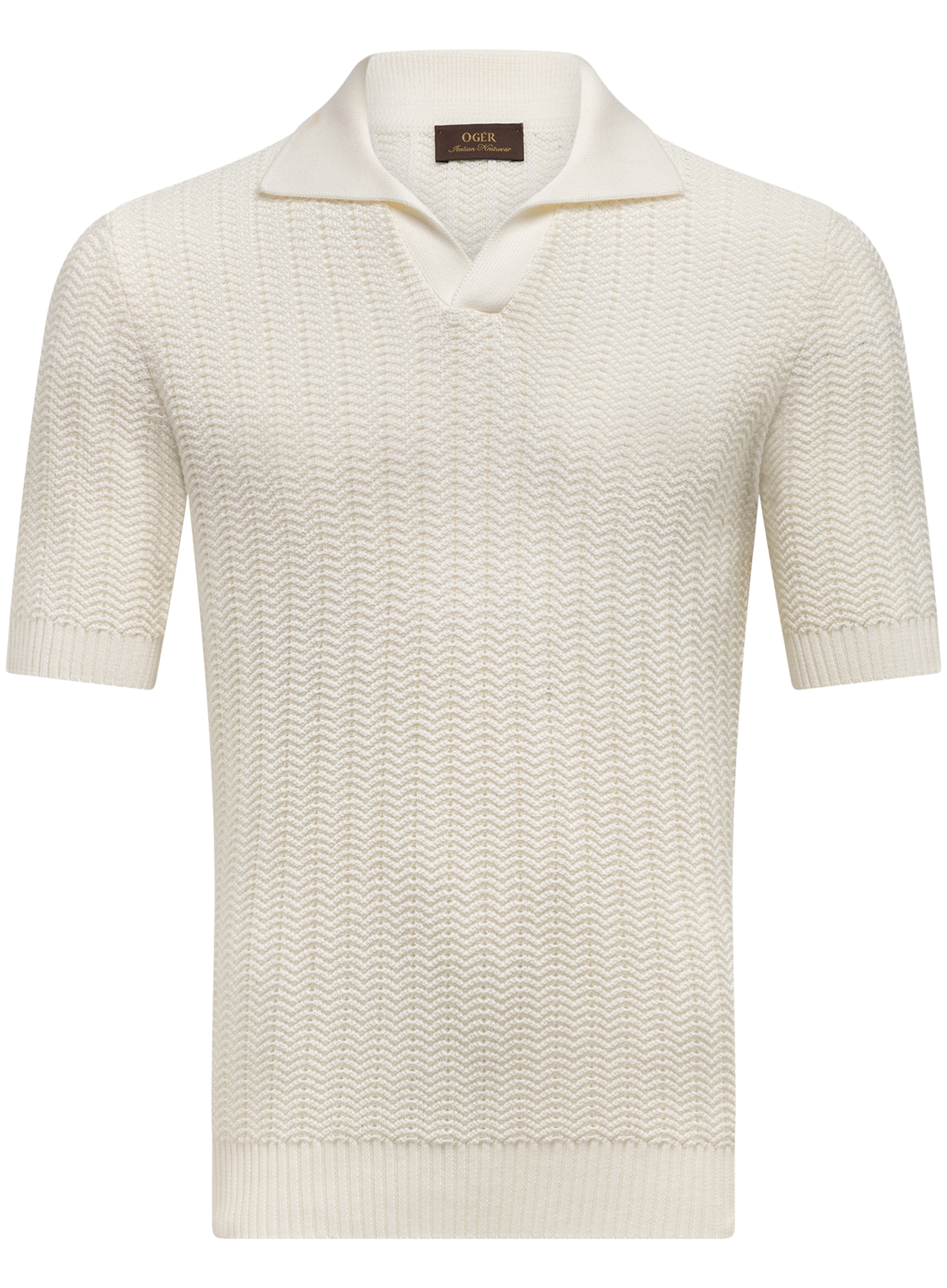 Buttonless polo van katoen | Wit