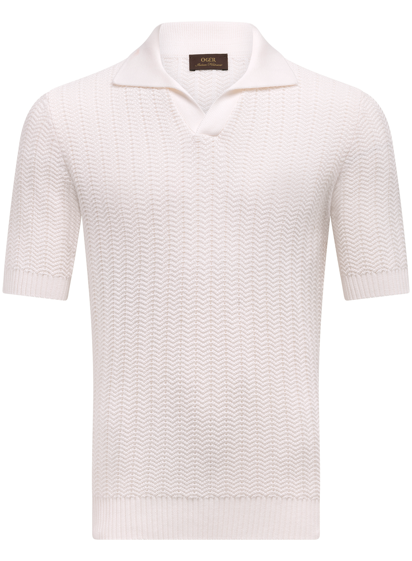 Buttonless polo van katoen | Wit