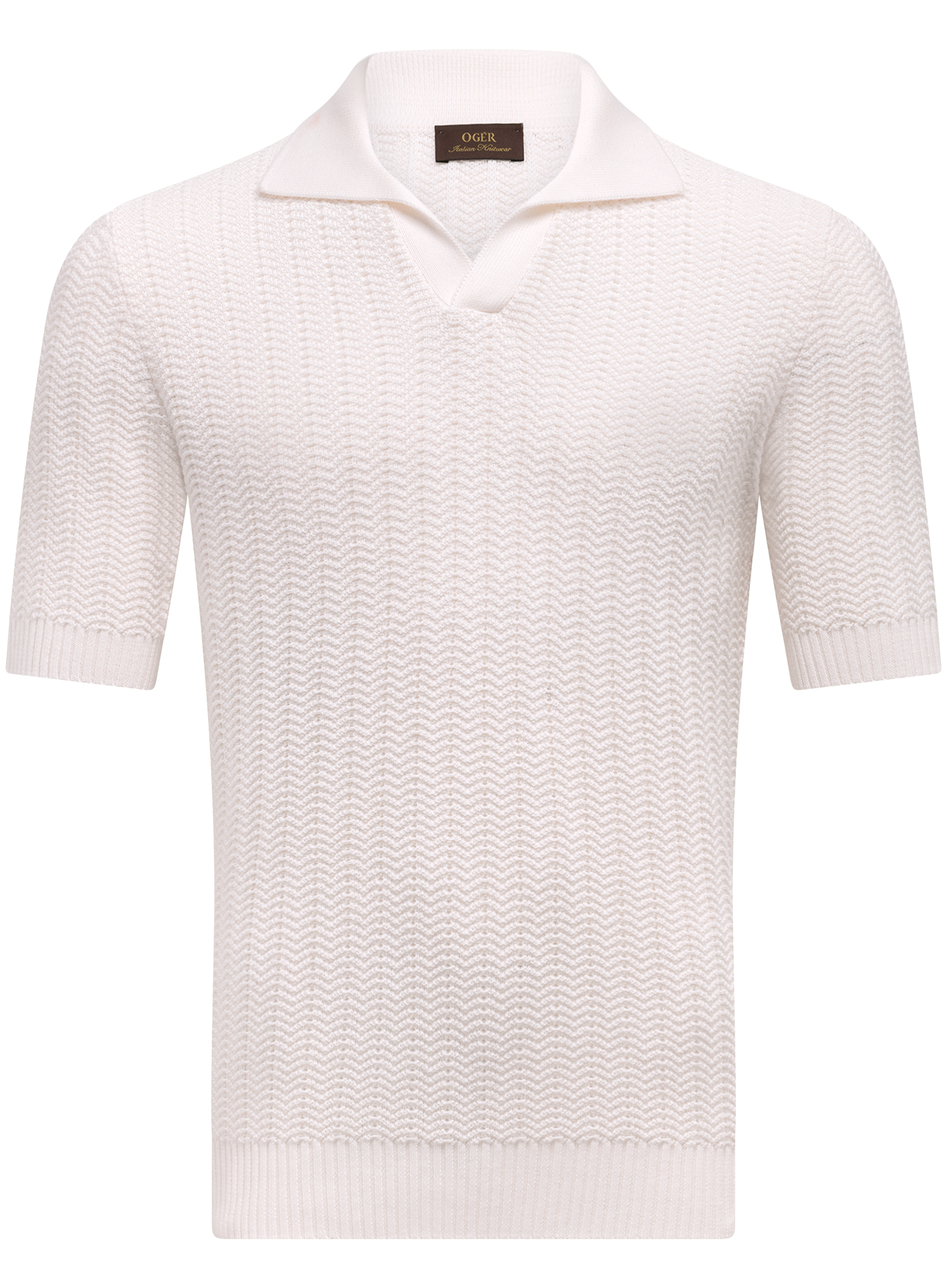 Buttonless polo van katoen | Wit