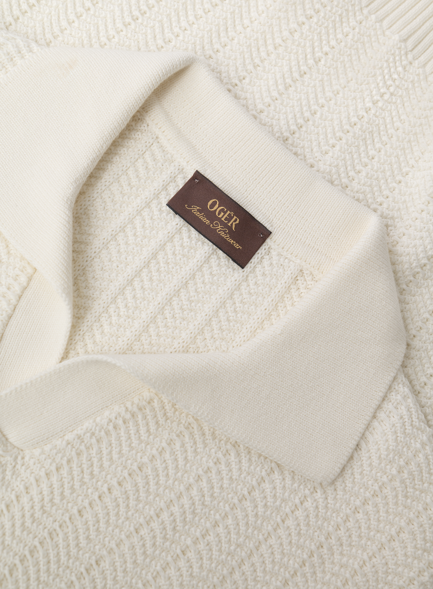 Buttonless polo van katoen | Wit