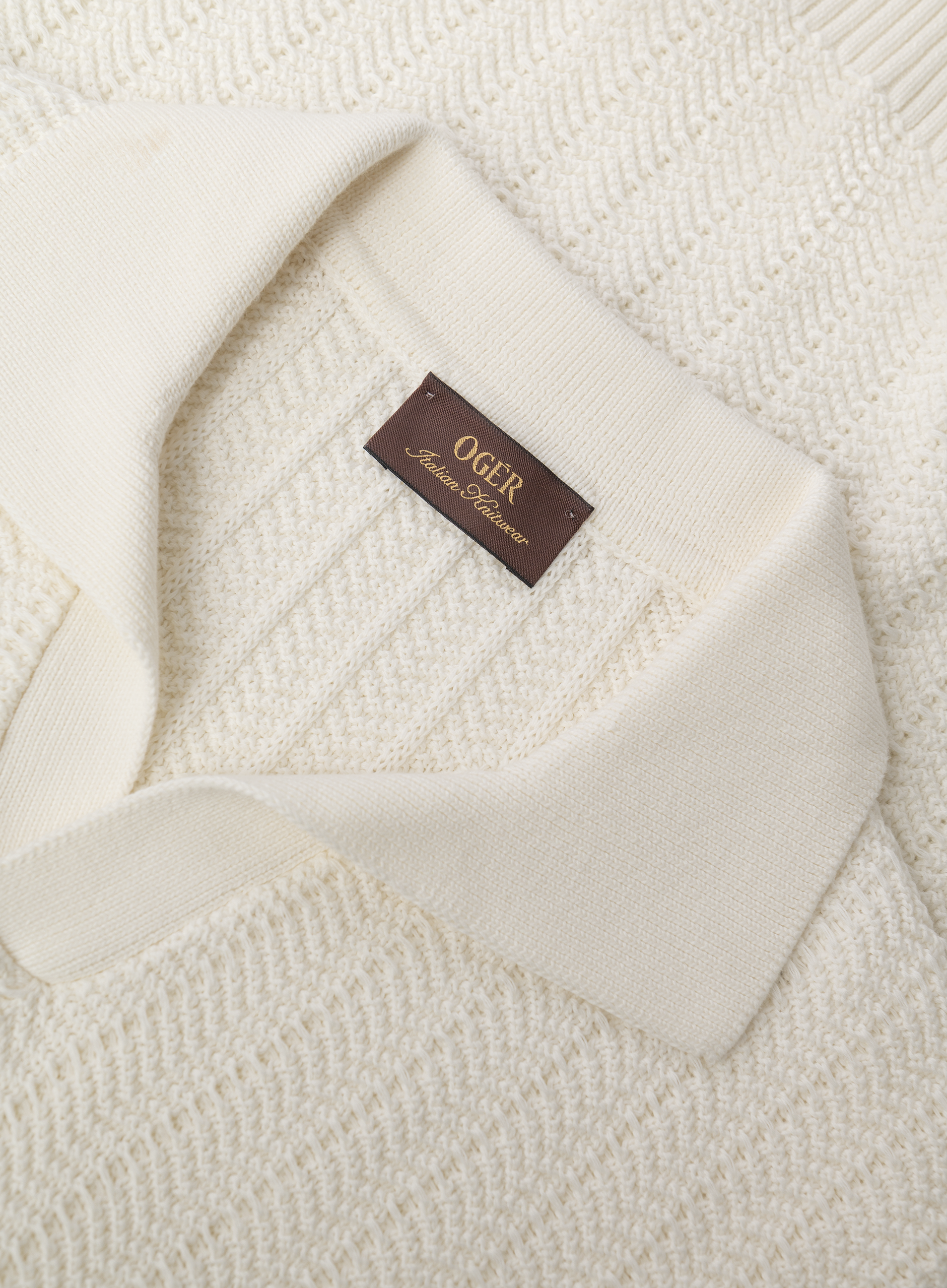 Buttonless polo van katoen | Wit