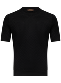 T-shirt met korte mouw van linnen en katoen | Zwart