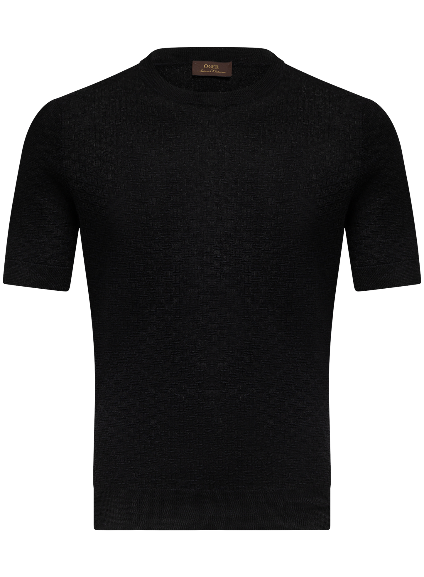 Linnen-katoenen T-shirt | Zwart