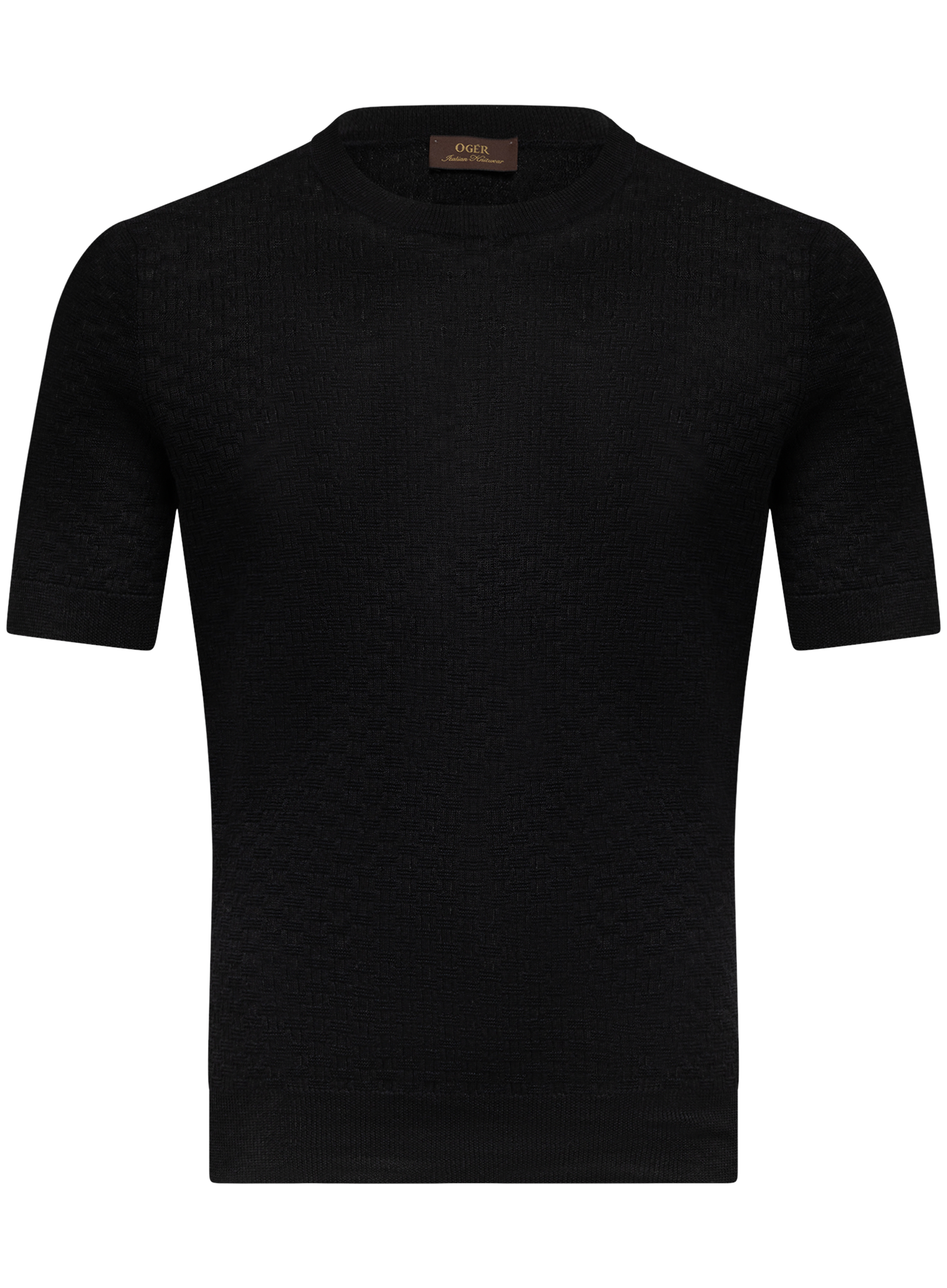 T-shirt met korte mouw van linnen en katoen | Zwart