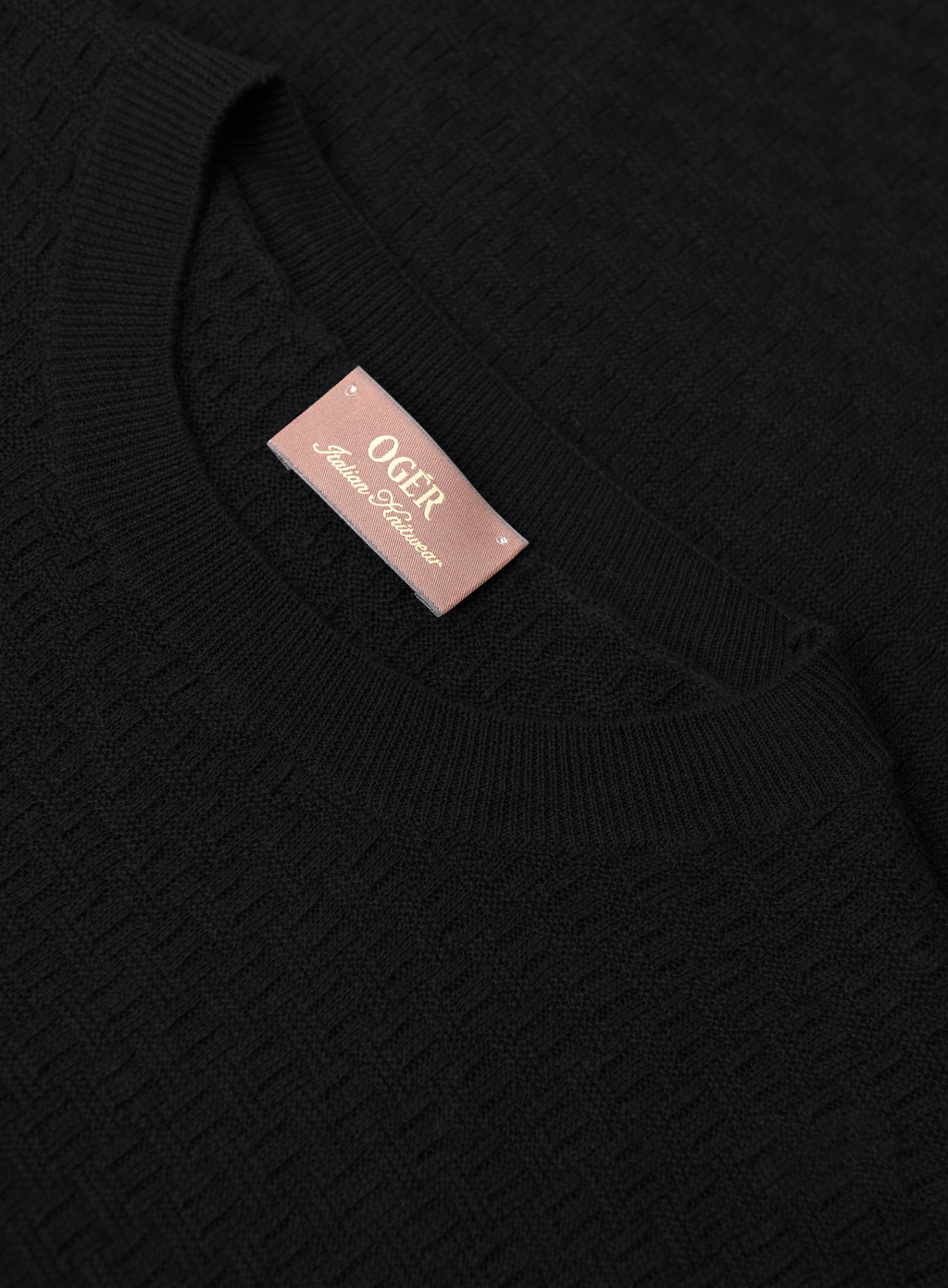 T-shirt met korte mouw van linnen en katoen | FULL_WIDTH | Zwart