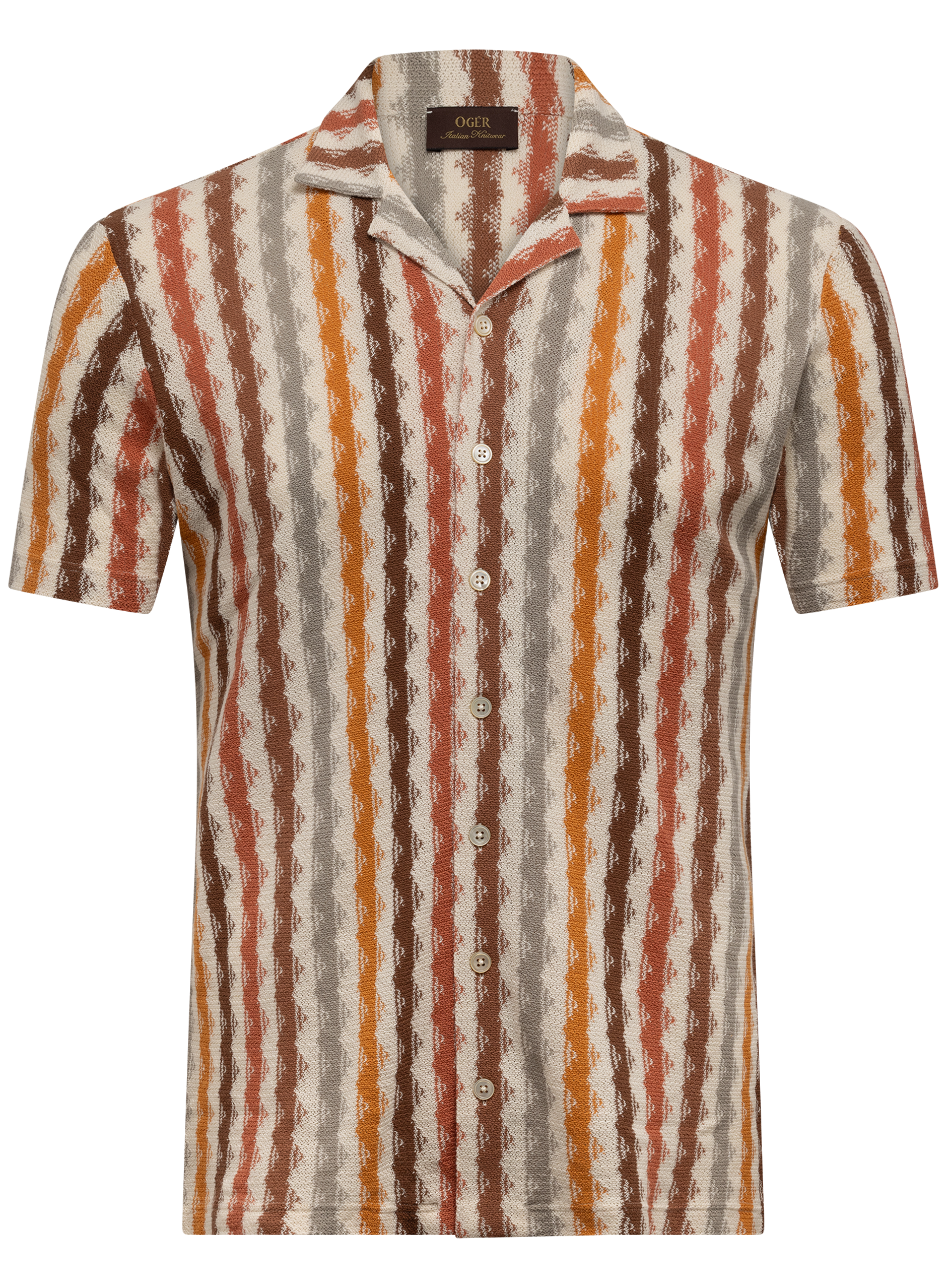 Knitted shirt van katoen | Multicolor