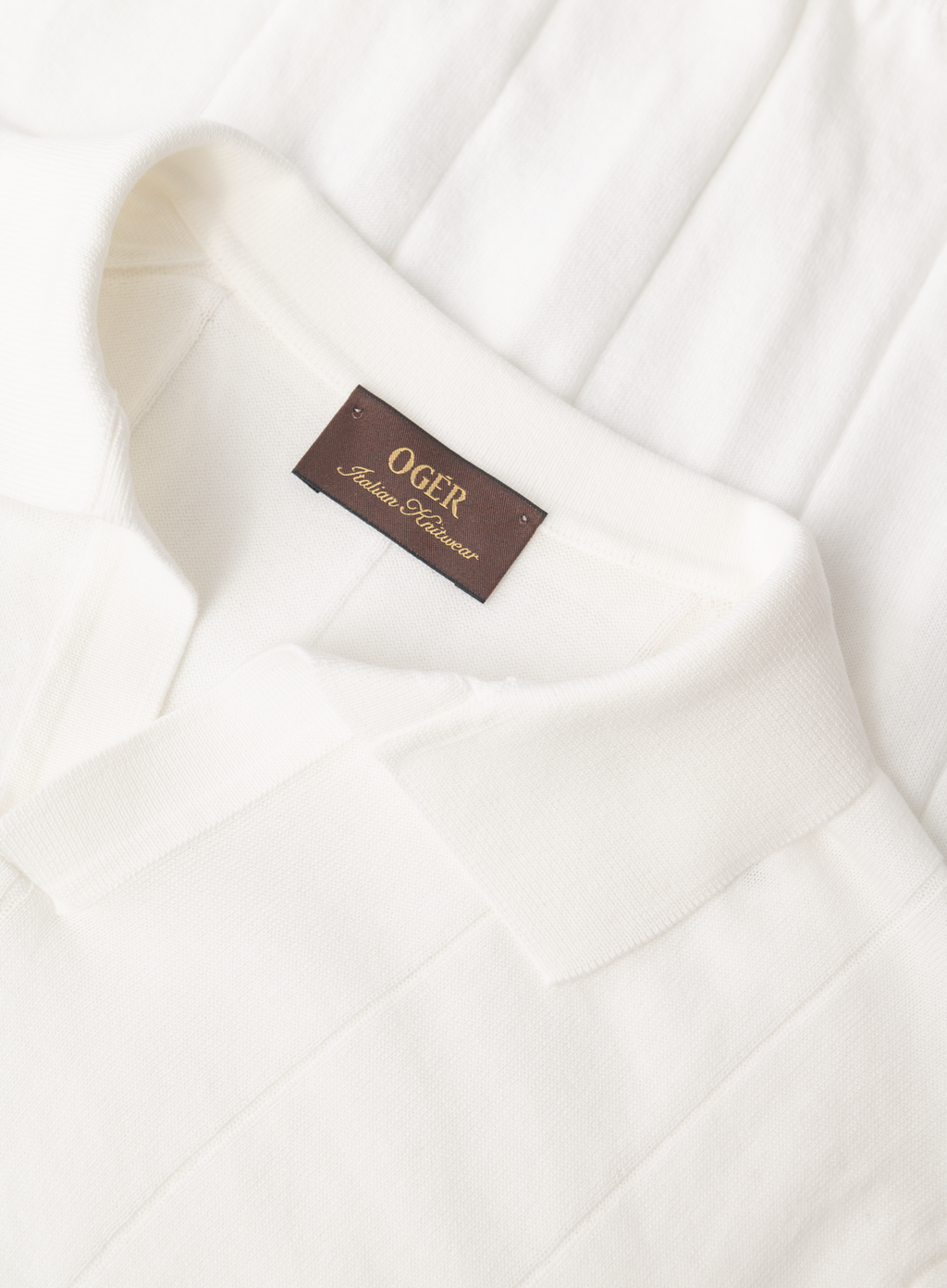 Buttonless polo van katoen | FULL_WIDTH | Wit