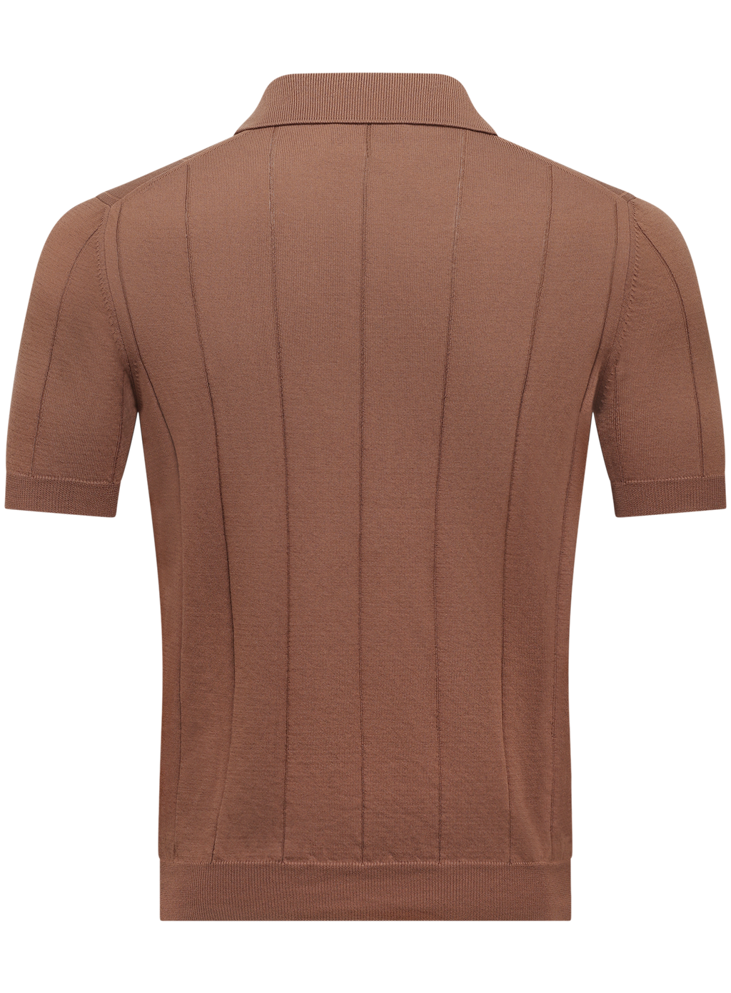 Buttonless polo van katoen | Bruin