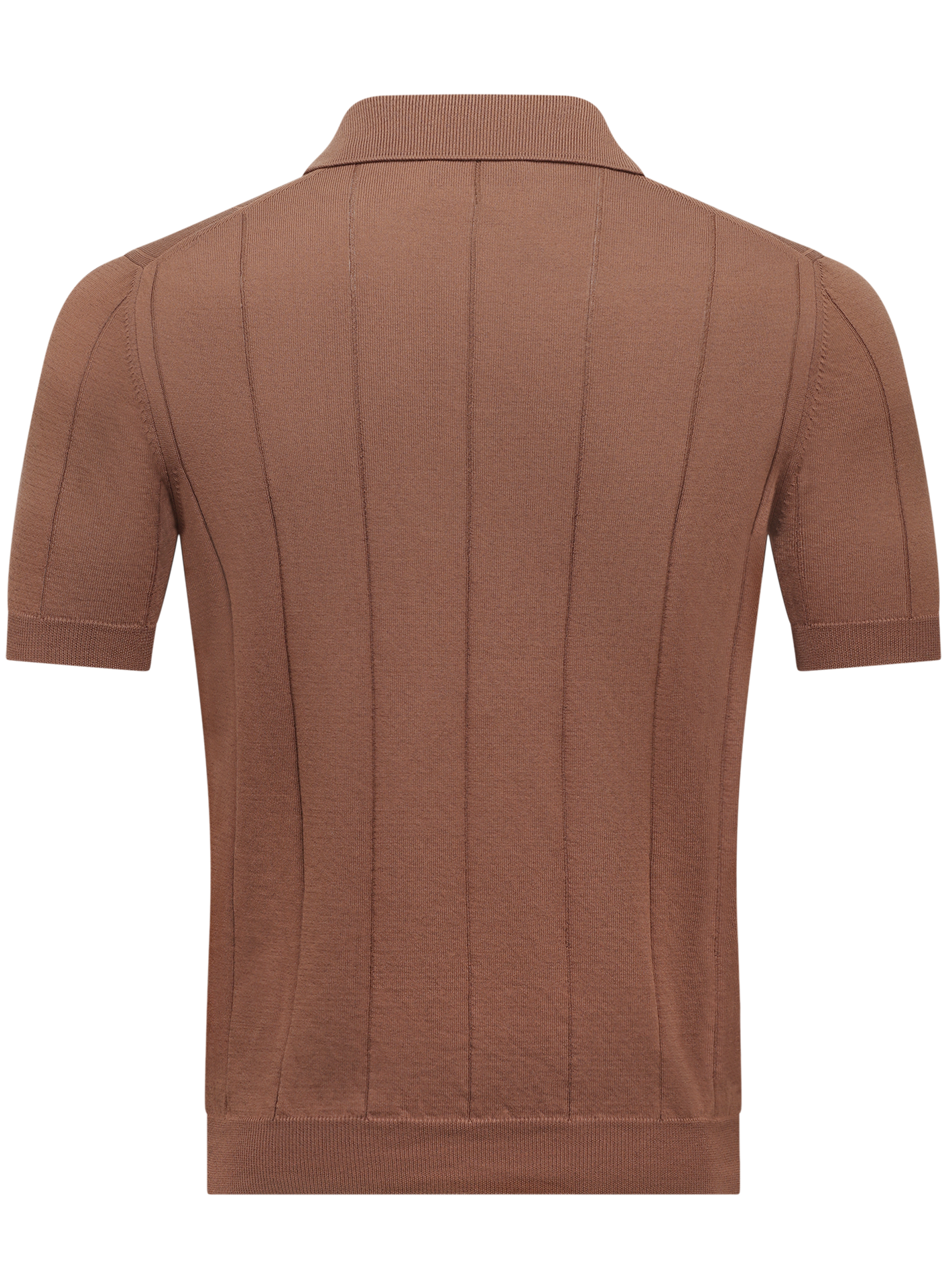 Buttonless polo van katoen | Bruin