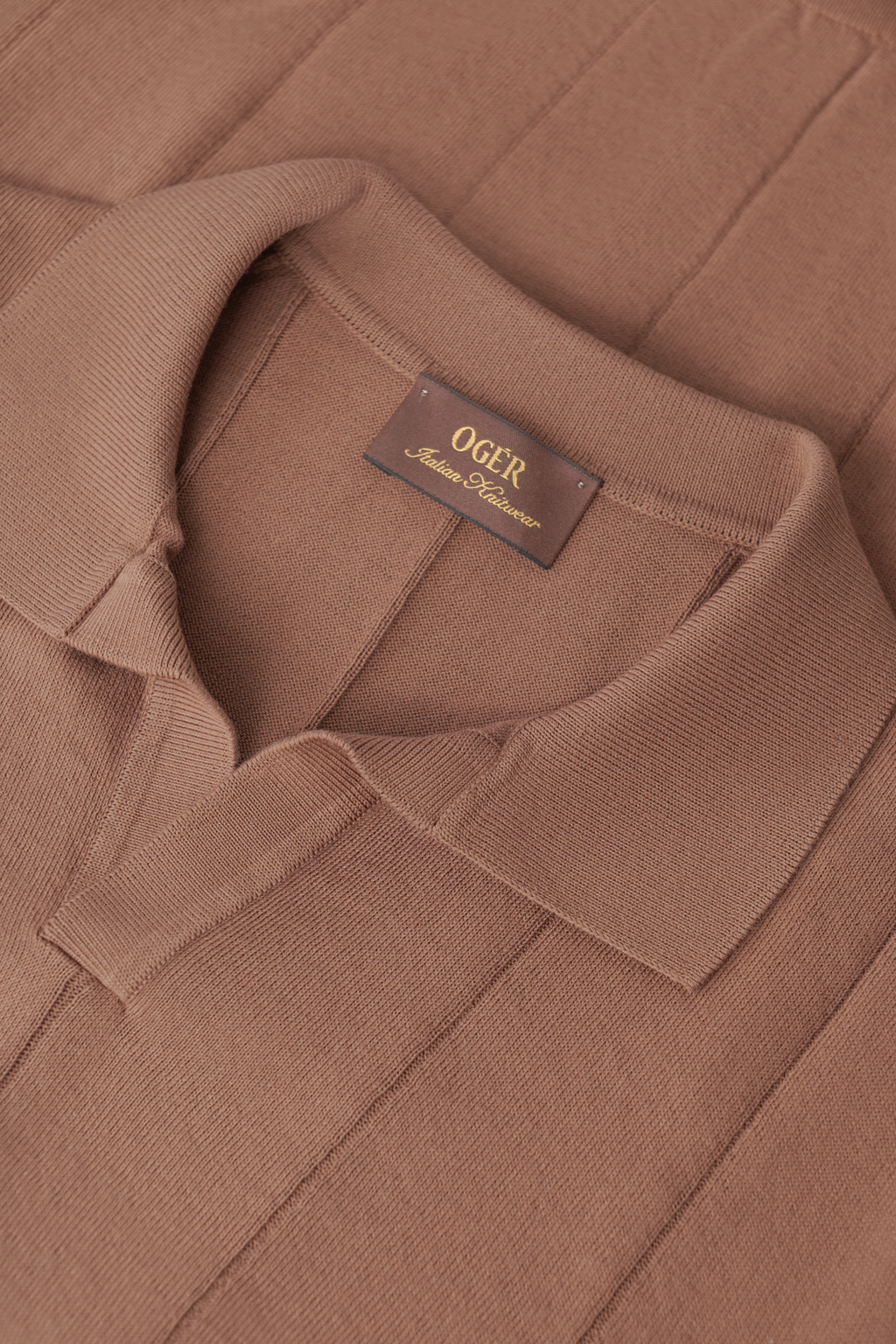 Buttonless polo van katoen | FULL_WIDTH | Bruin