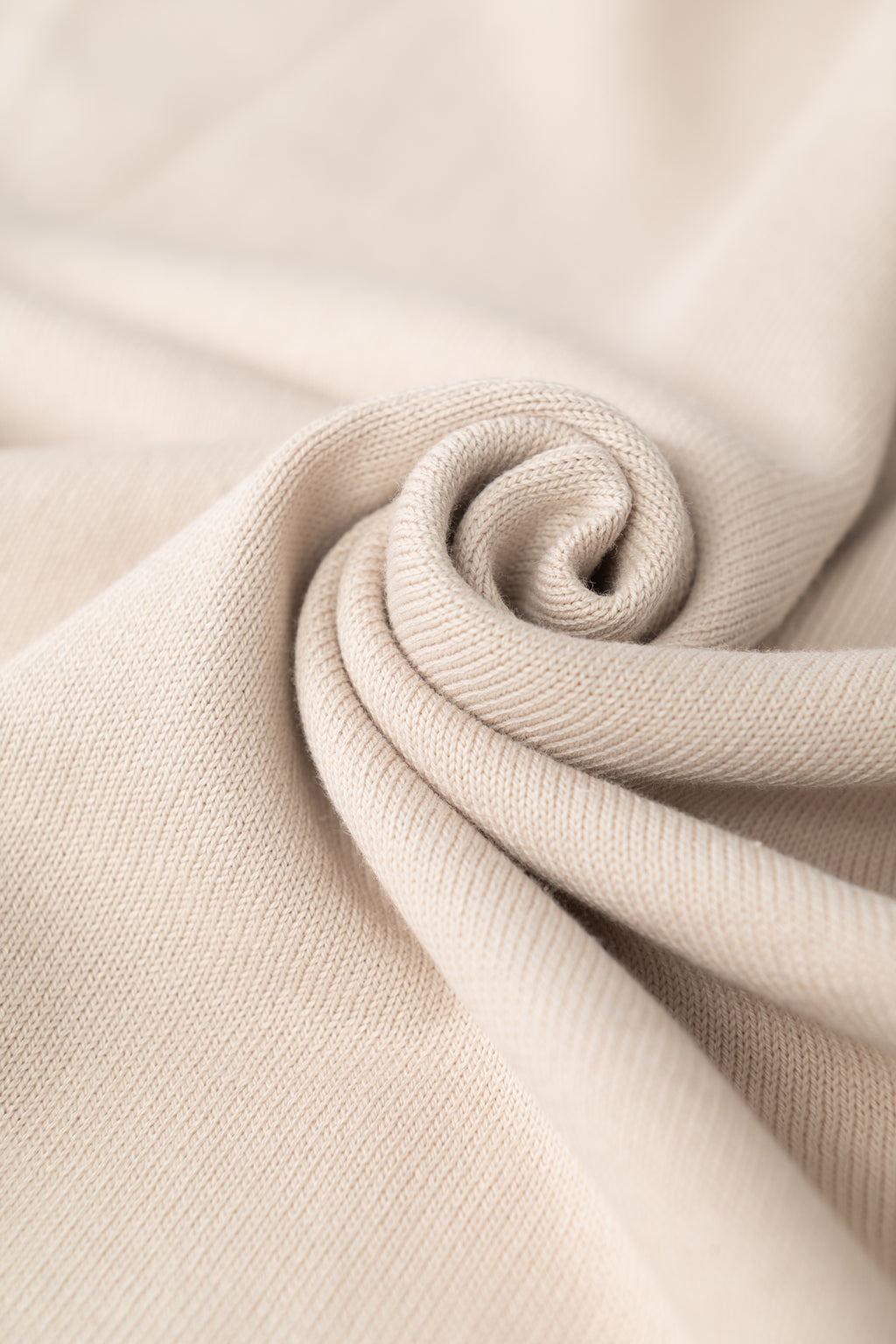 Fijngebreid katoenen T-shirt met ronde hals | FULL_WIDTH | Beige