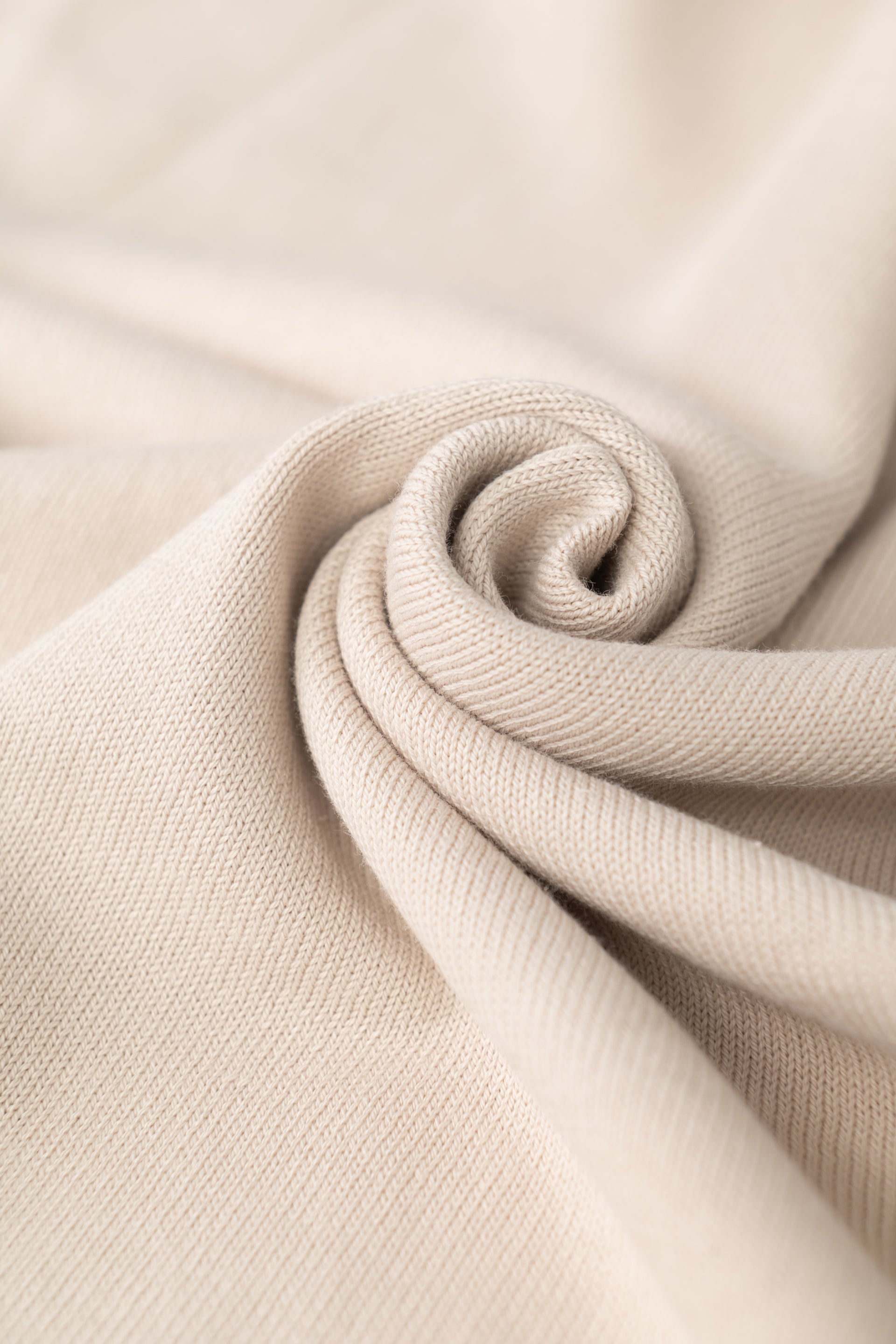 Fijngebreid katoenen T-shirt met ronde hals | FULL_WIDTH | Beige