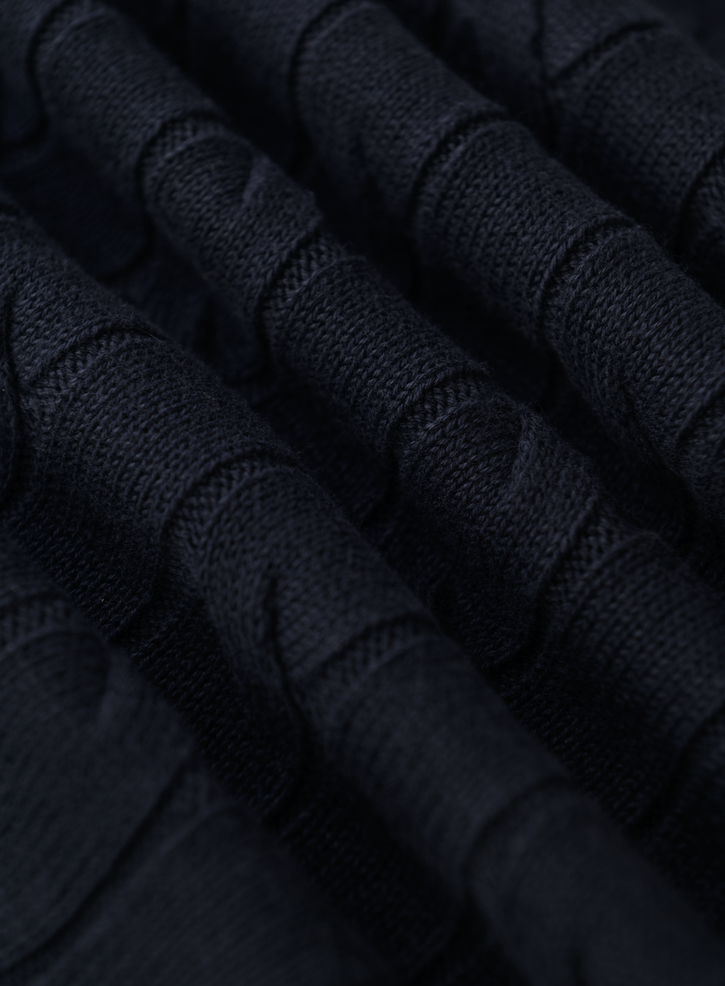 Polo met kabelpatroon van katoen | FULL_WIDTH | BLUE NAVY