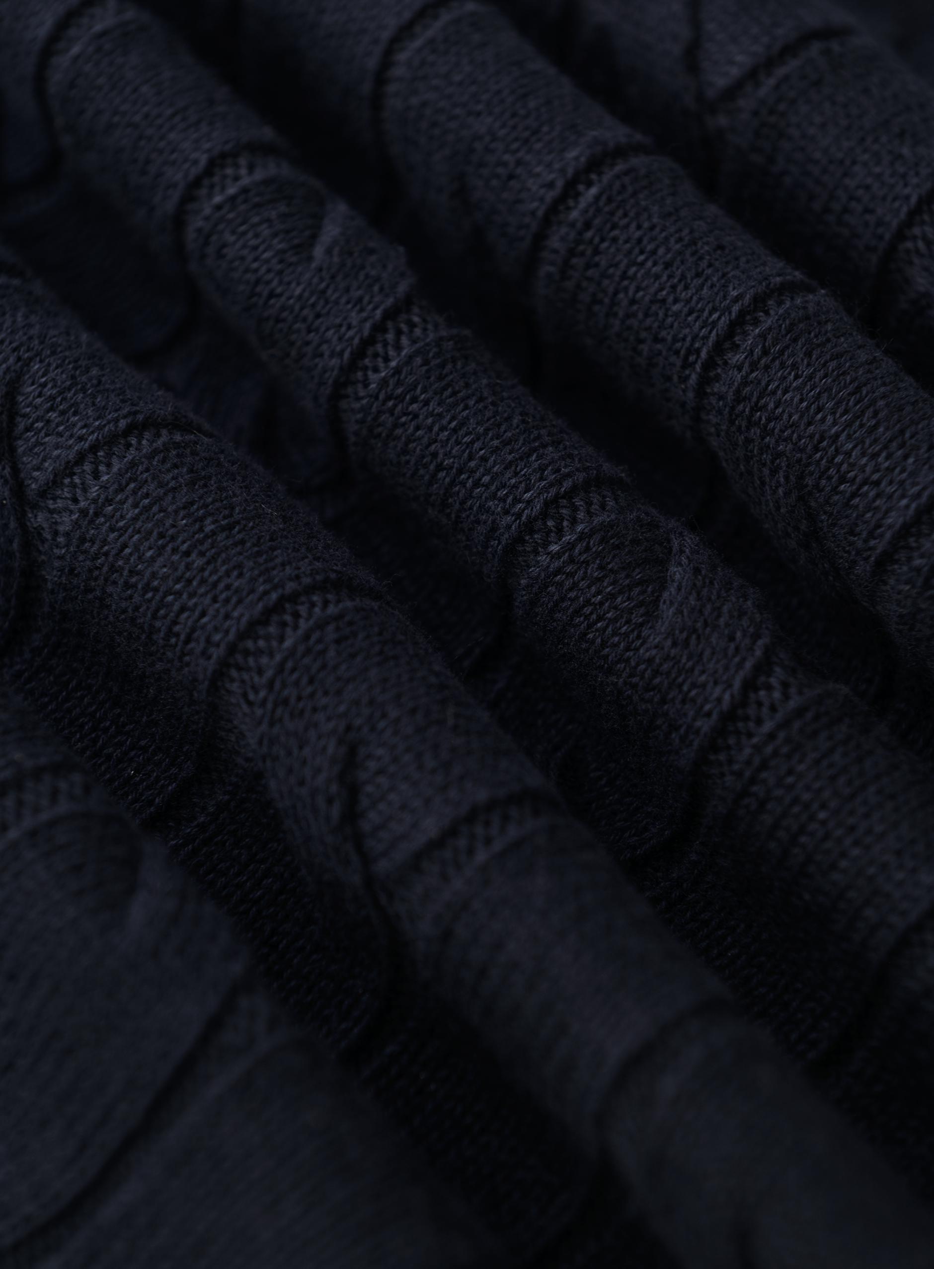 Polo met kabelpatroon van katoen | FULL_WIDTH | BLUE NAVY