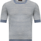 Gestreept t-shirt van linnen en katoen | L.Blauw