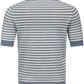 Gestreept t-shirt van linnen en katoen | L.Blauw