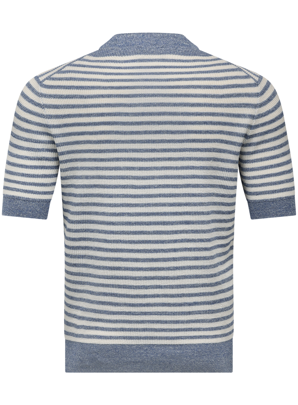 Gestreept t-shirt van linnen en katoen | L.Blauw