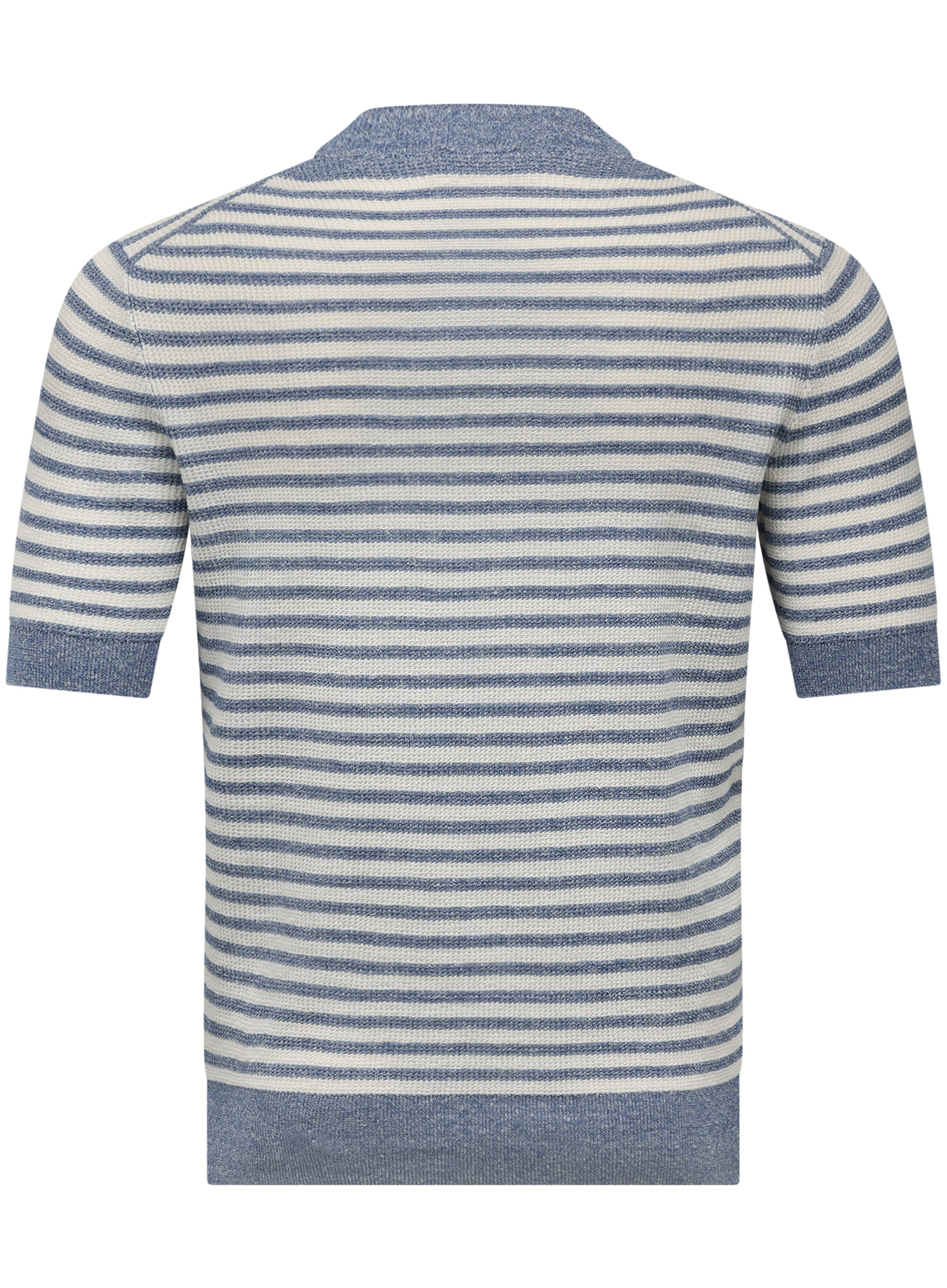 Gestreept t-shirt van linnen en katoen | L.Blauw