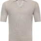 Buttonless polo van linnen en katoen | Beige