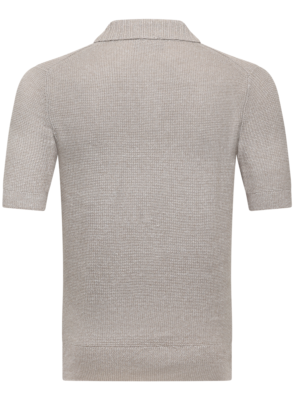 Buttonless polo van linnen en katoen | Beige