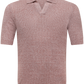 Buttonless polo van linnen en katoen | ROZE