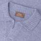 Buttonless polo van linnen en katoen | FULL_WIDTH | L.Blauw