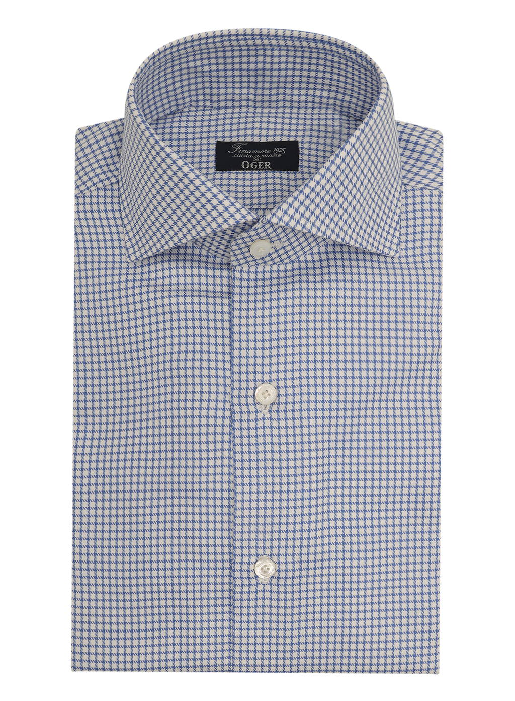Pied-de-poule overhemd van katoen | Blauw