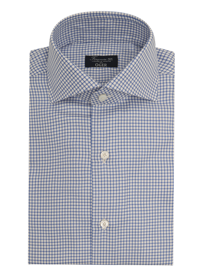 Pied-de-poule overhemd van katoen | Blauw