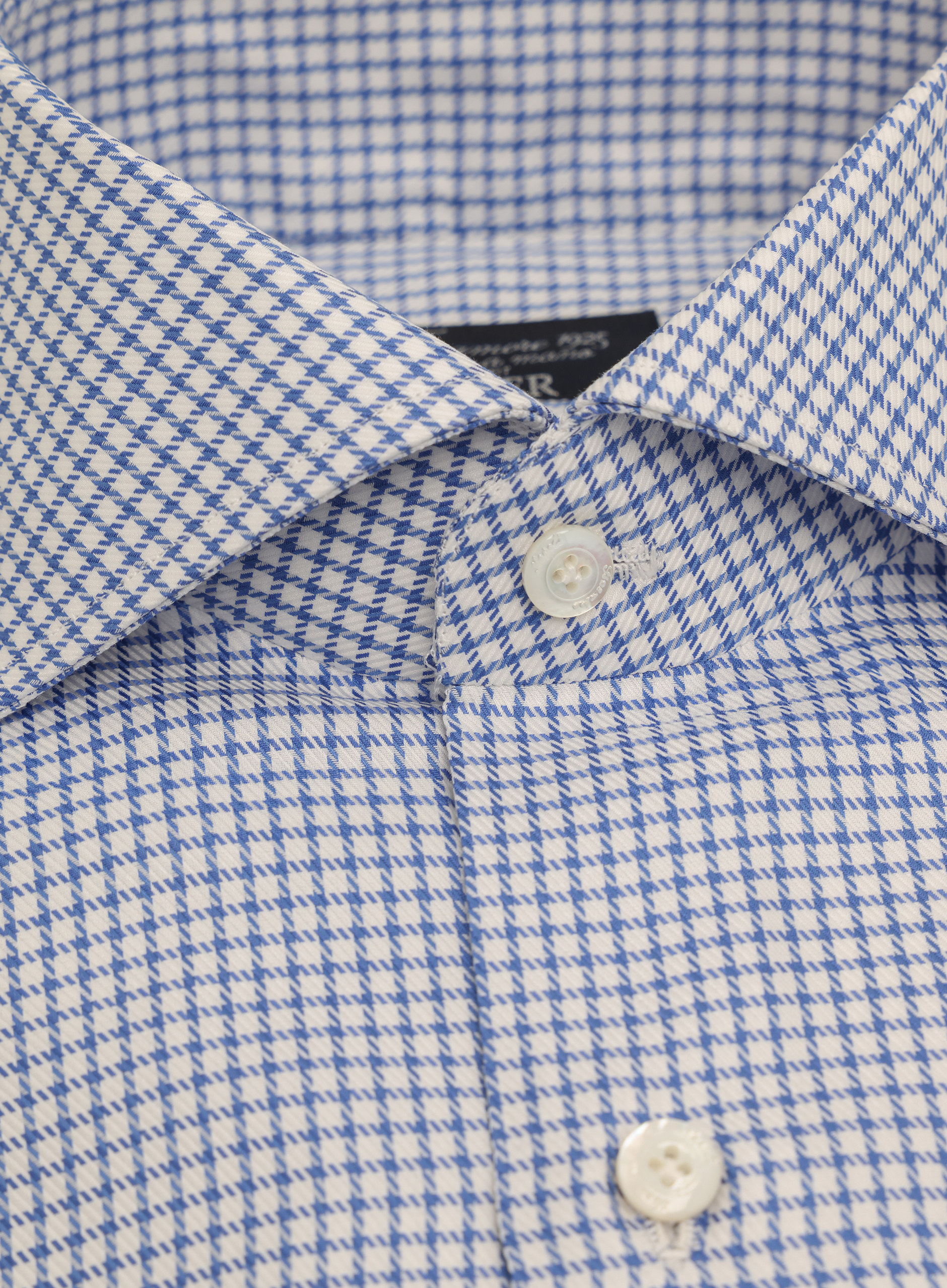 Pied-de-poule overhemd van katoen | FULL_WIDTH | Blauw