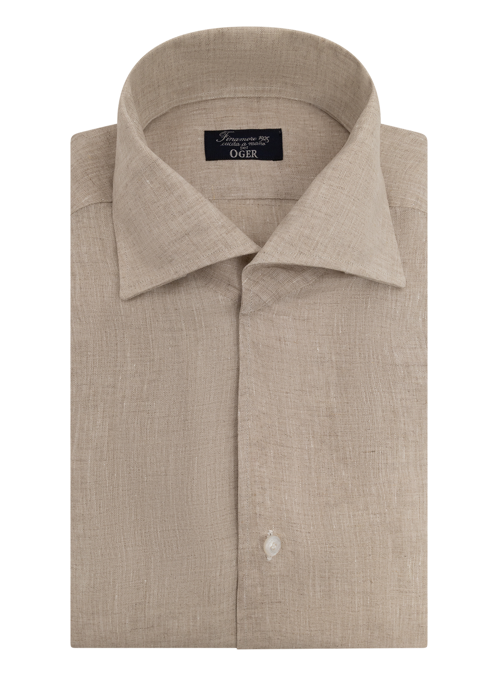 Gemêleerd shirt van linnen | Beige