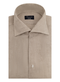 Gemêleerd shirt van linnen | Beige