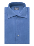 Gemêleerd shirt van linnen | Blauw