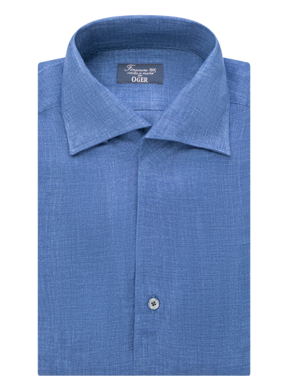 Shirt van linnen | Blauw