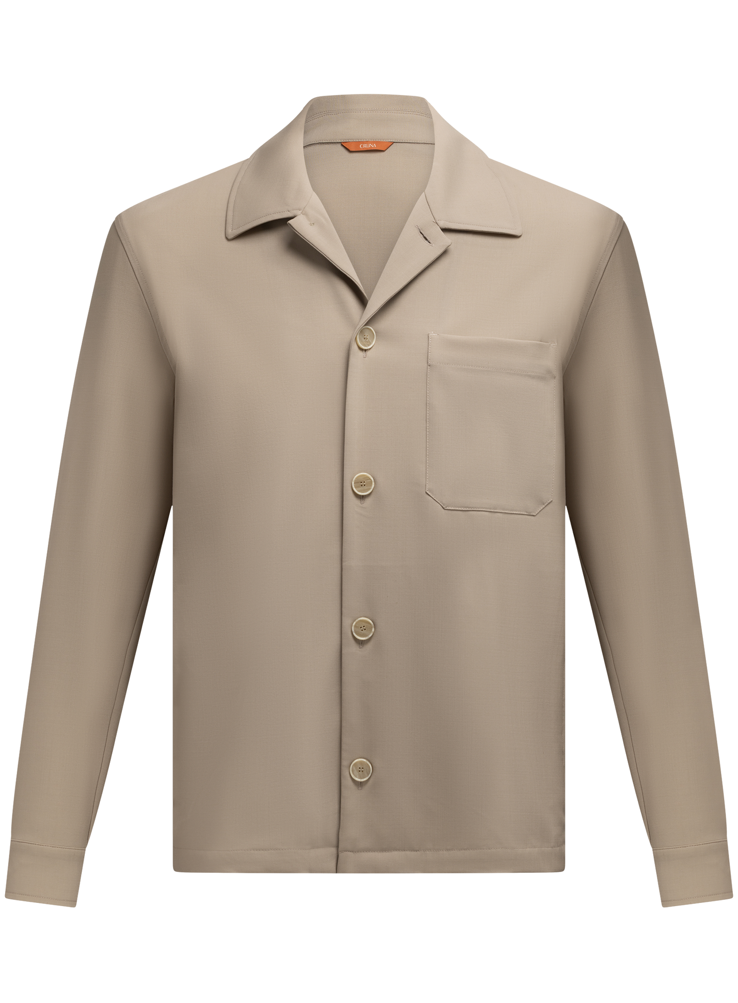 Overshirt van scheerwol | TAUPE BEIGE