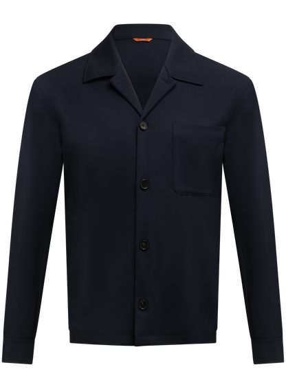 Overshirt van scheerwol | BLUE NAVY