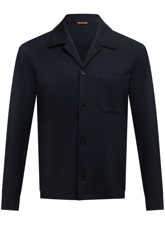 Overshirt van scheerwol | BLUE NAVY