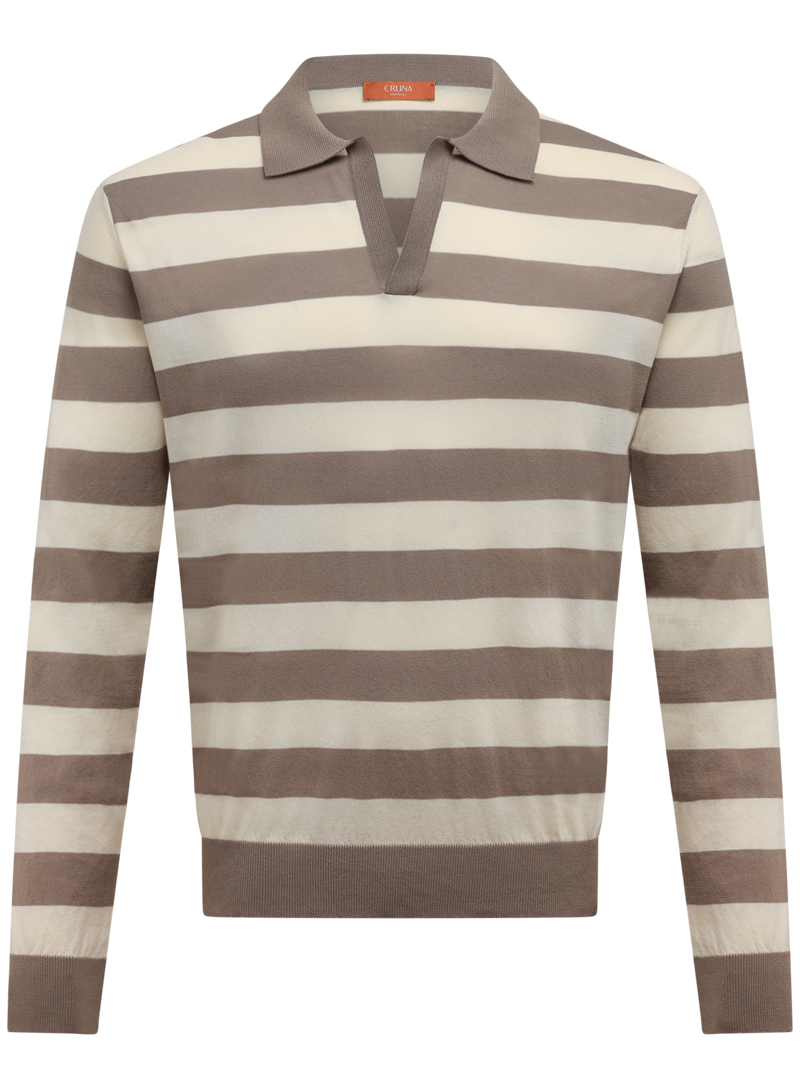 Cotton buttonless polo