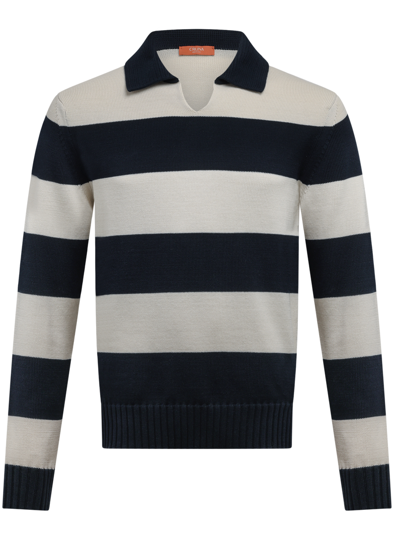 Cotton buttonless polo