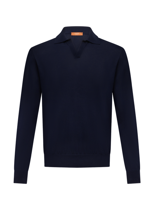 Poloshirt aus Baumwolle ohne Knöpfe