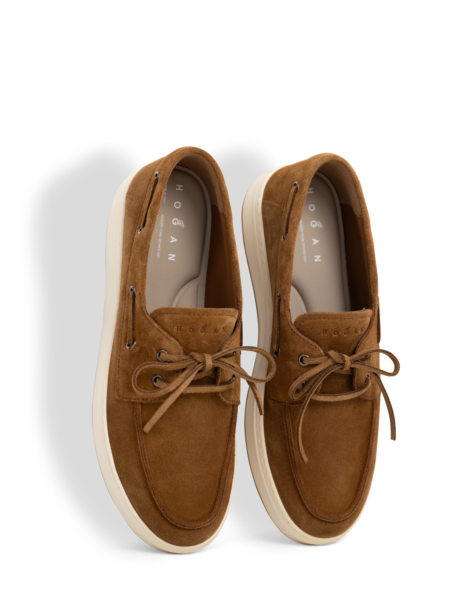 Suède veterschoen | COGNAC