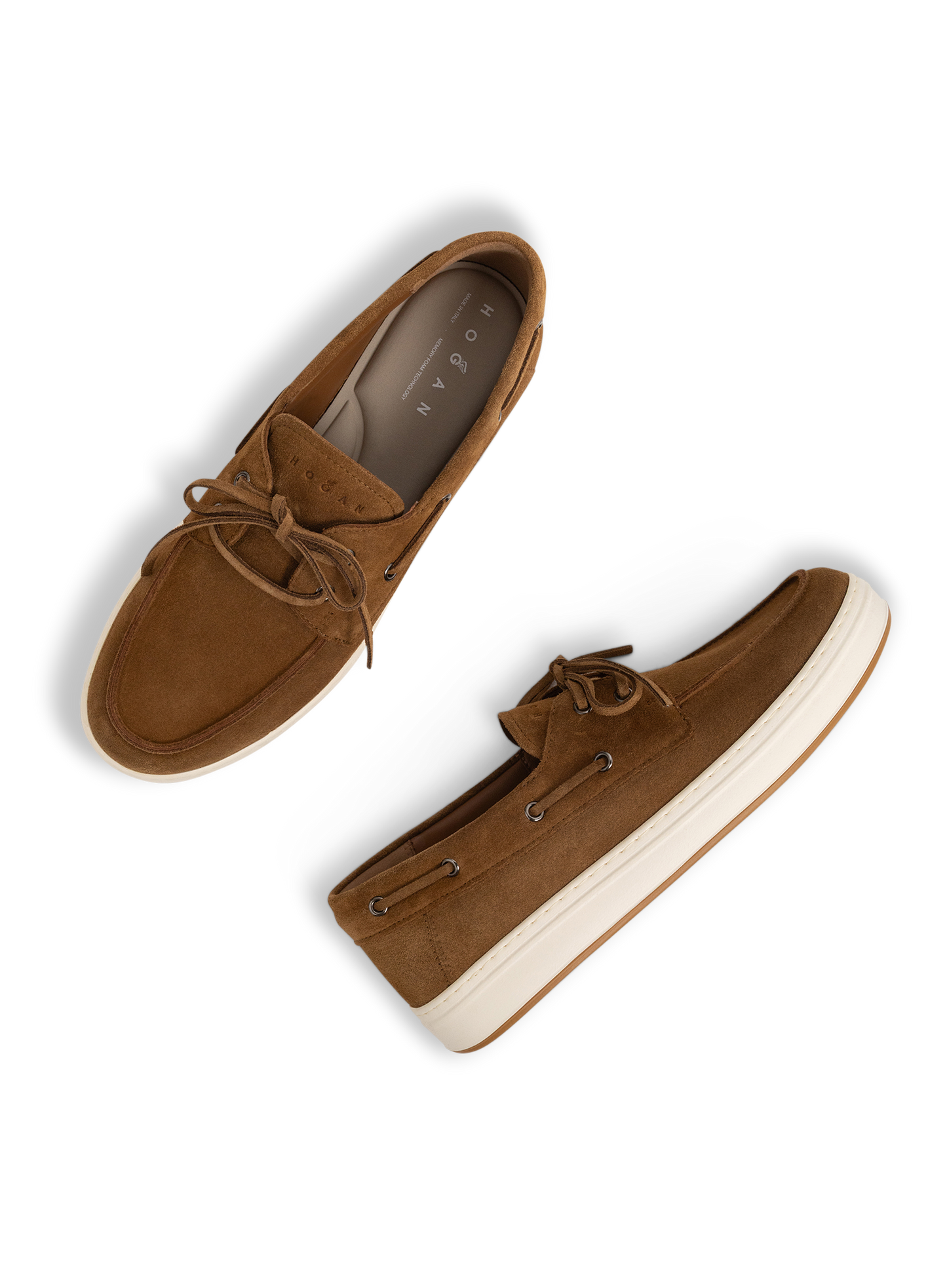 Suède veterschoen | COGNAC