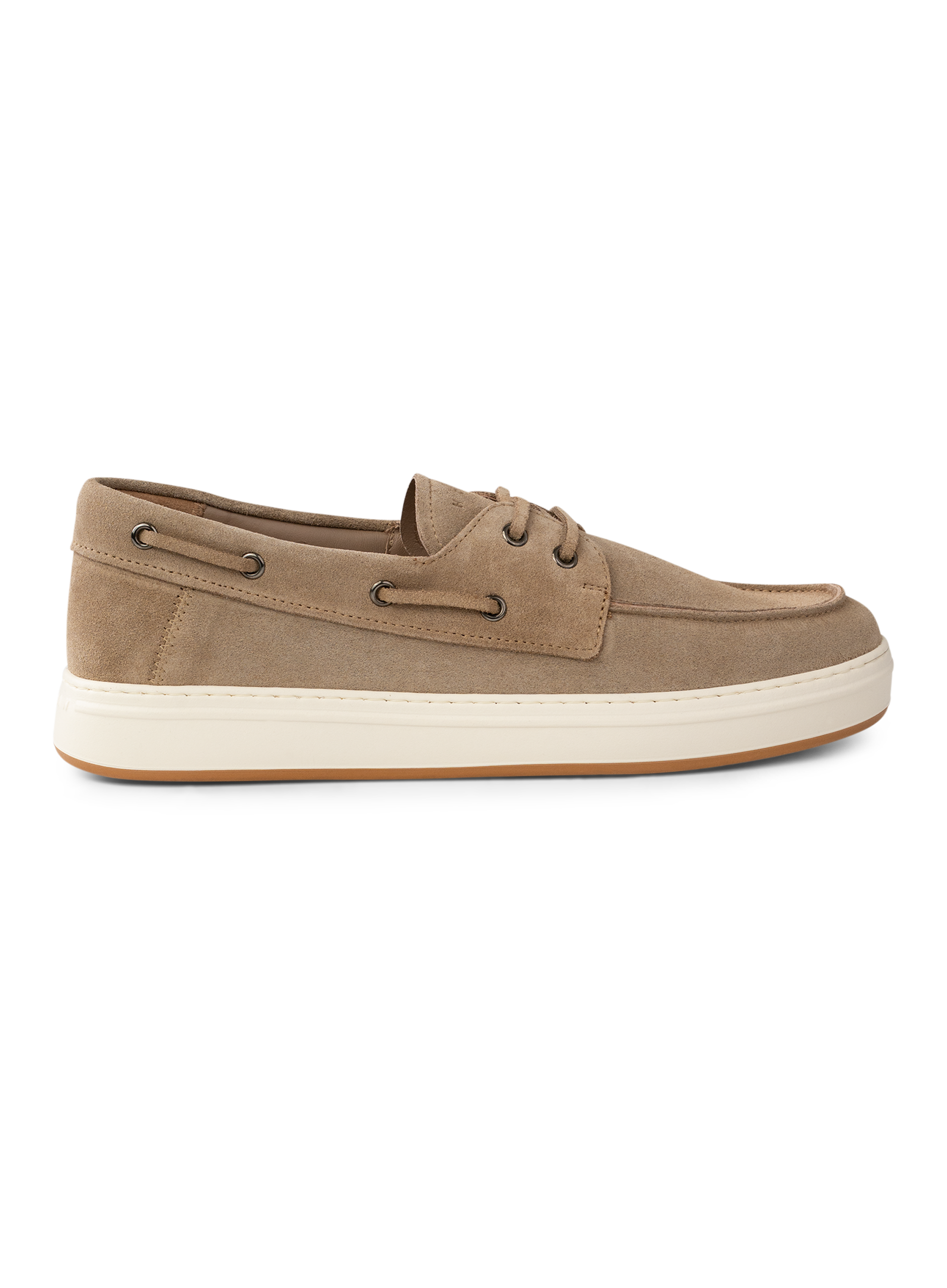Suède veterschoen | Beige