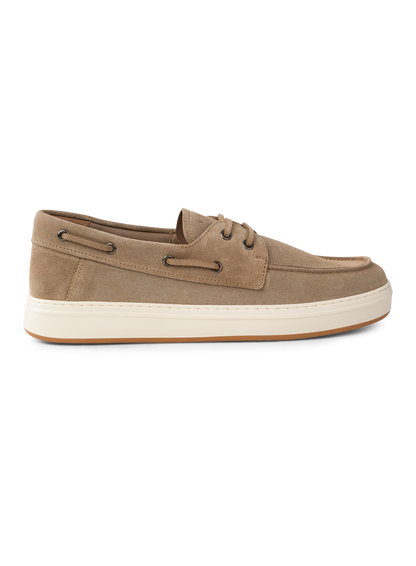 Suède veterschoen | Beige