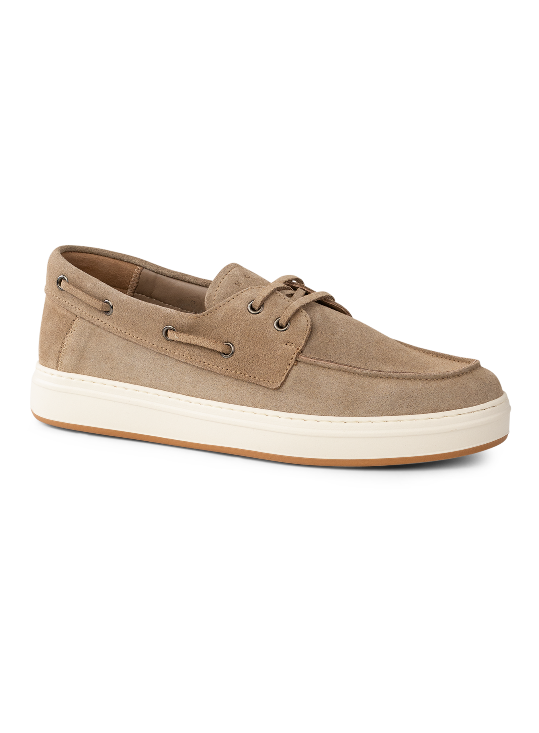 Suède veterschoen | Beige