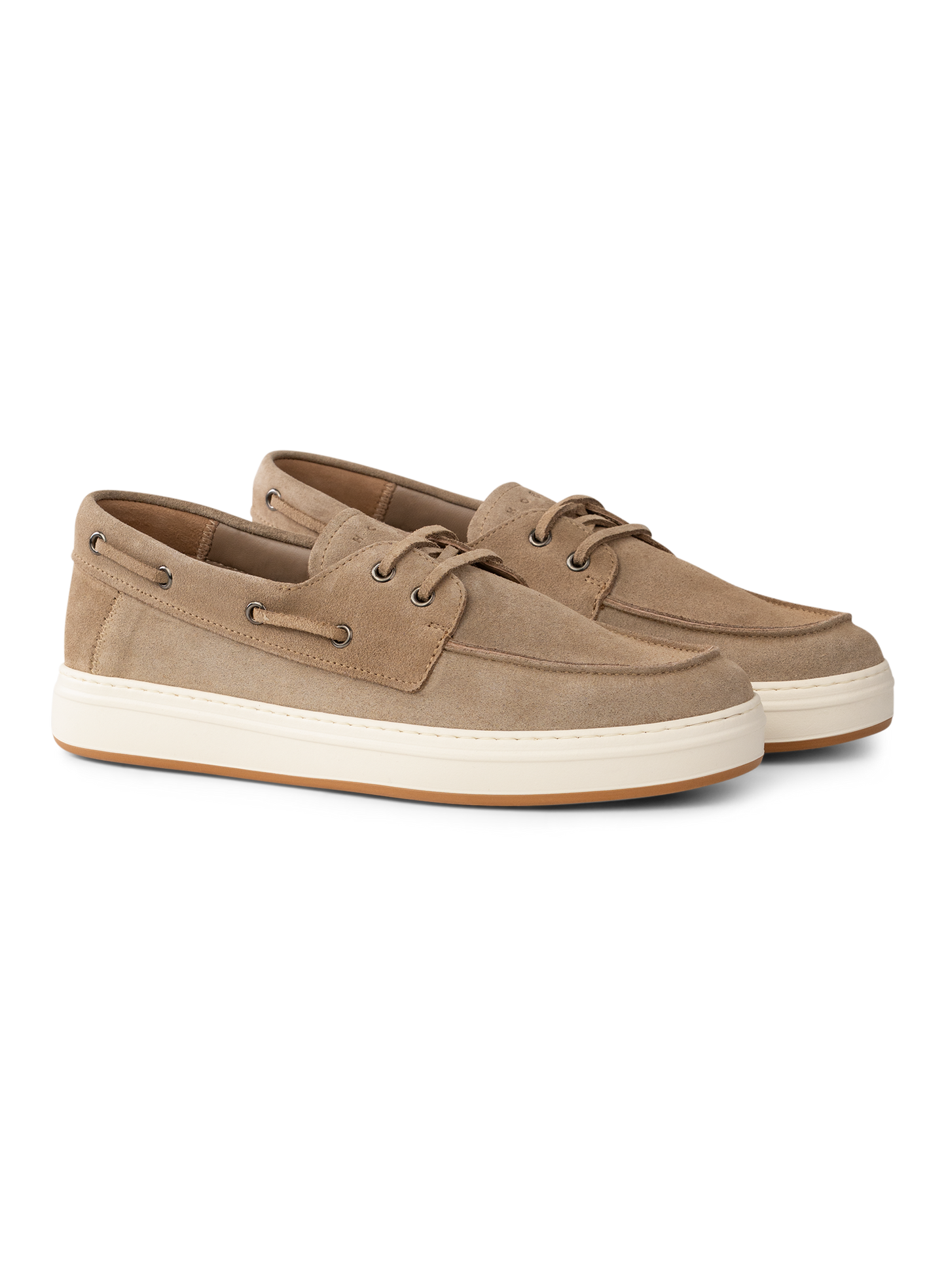 Suède veterschoen | Beige